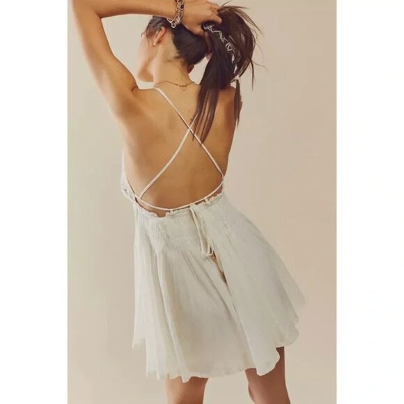 Free People Forever Favorite Mini Dress- White- Size XSmall - Picture 14 of 14
